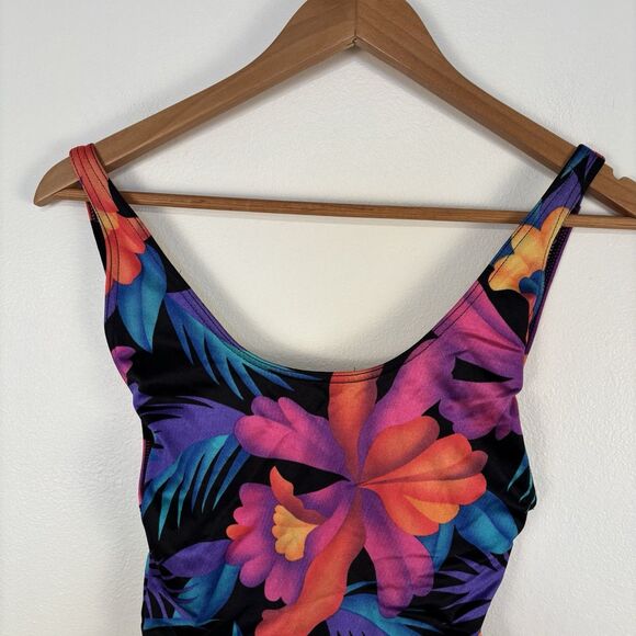 VTG Retro Gantner of California Made in USA Womens Floral One Piece Swim Suit - Picture 4 of 8